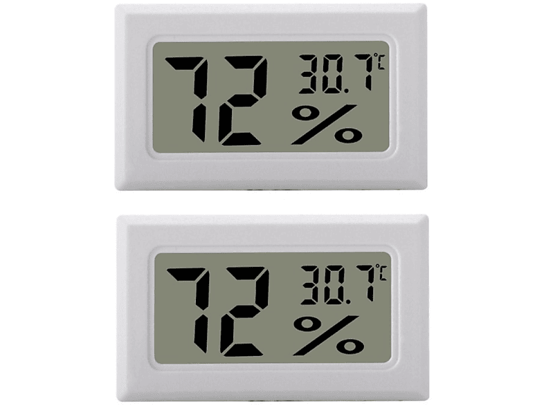 INF 2er-Pack Mini Hygrometer/Thermometer LCD Hygrometer