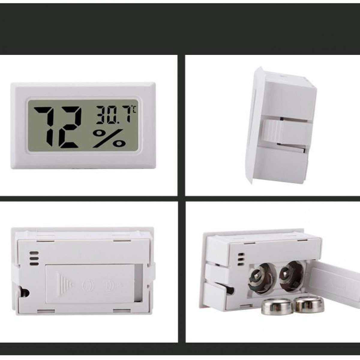 INF 2er-Pack Mini Hygrometer Hygrometer/Thermometer LCD