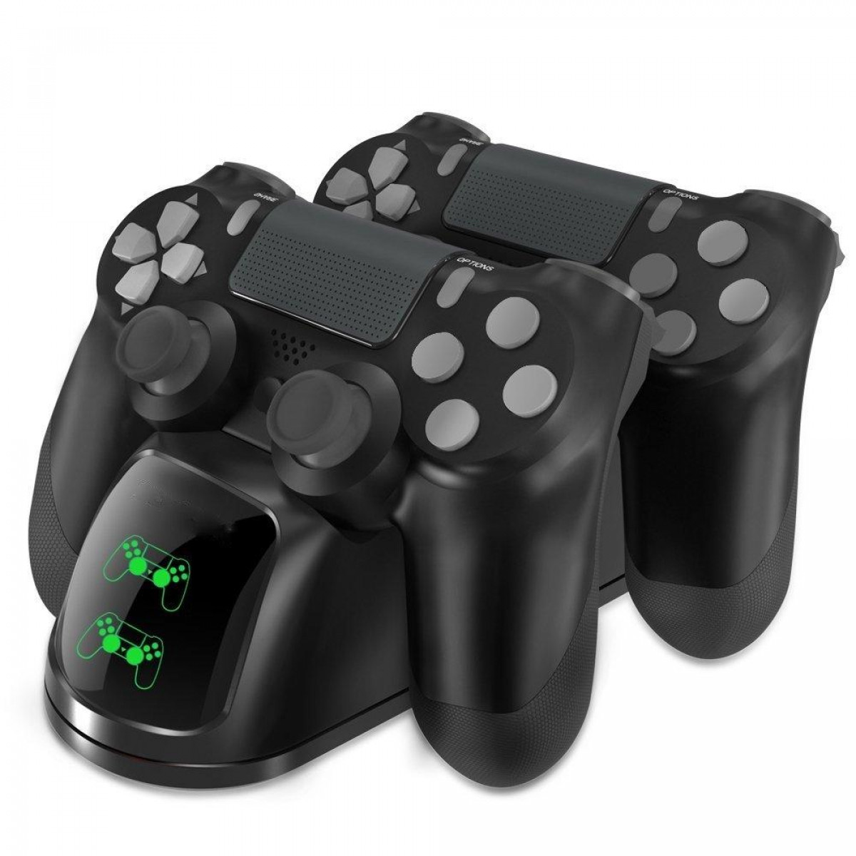 INF Doppel-Ladegerät für zwei Controller PS4/PS4 Pro Doppel-Ladegerät zwei, Slim/PS4 schwarz