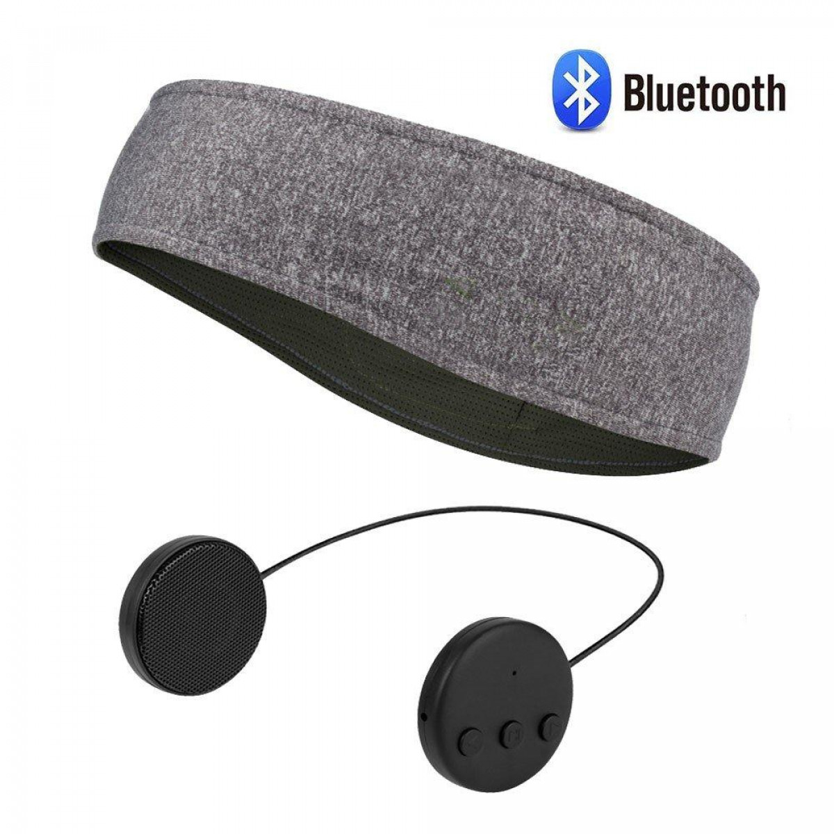 INF Stirnband mit Bluetooth Kopfhörern grau Kopfhörerstirnband und Mikrofon, In-ear
