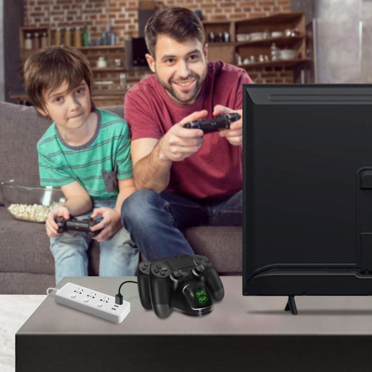 Pro Doppel-Ladegerät zwei Slim/PS4 INF PS4/PS4 für zwei, Doppel-Ladegerät schwarz Controller