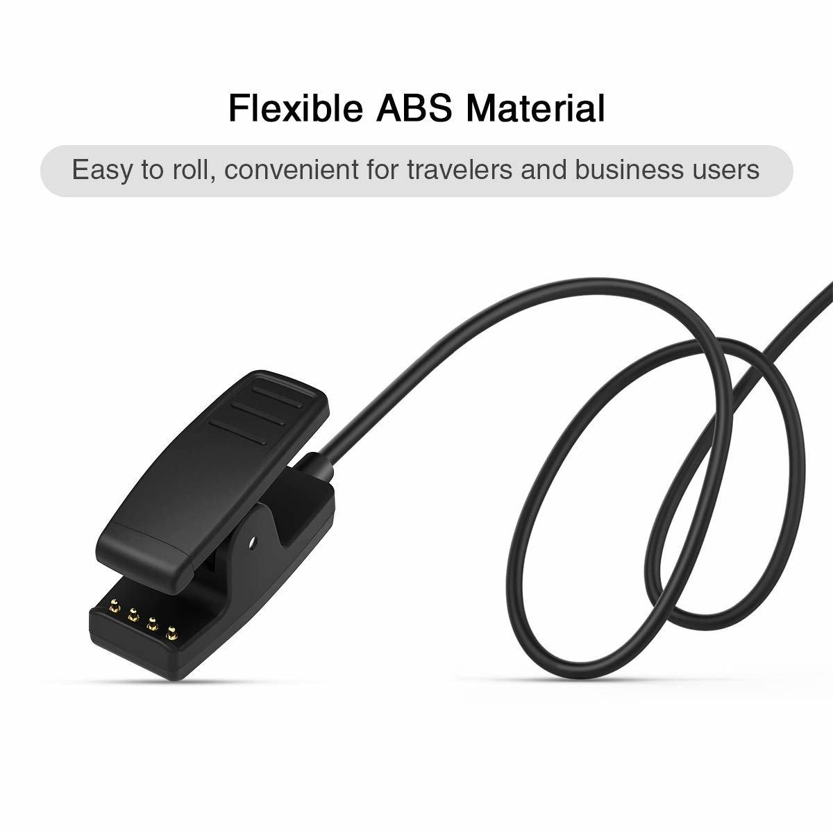 Schwarzes Kabel mit Clip. Es ist leicht zu rollen und bequem für Reisende und Geschäftsleute.