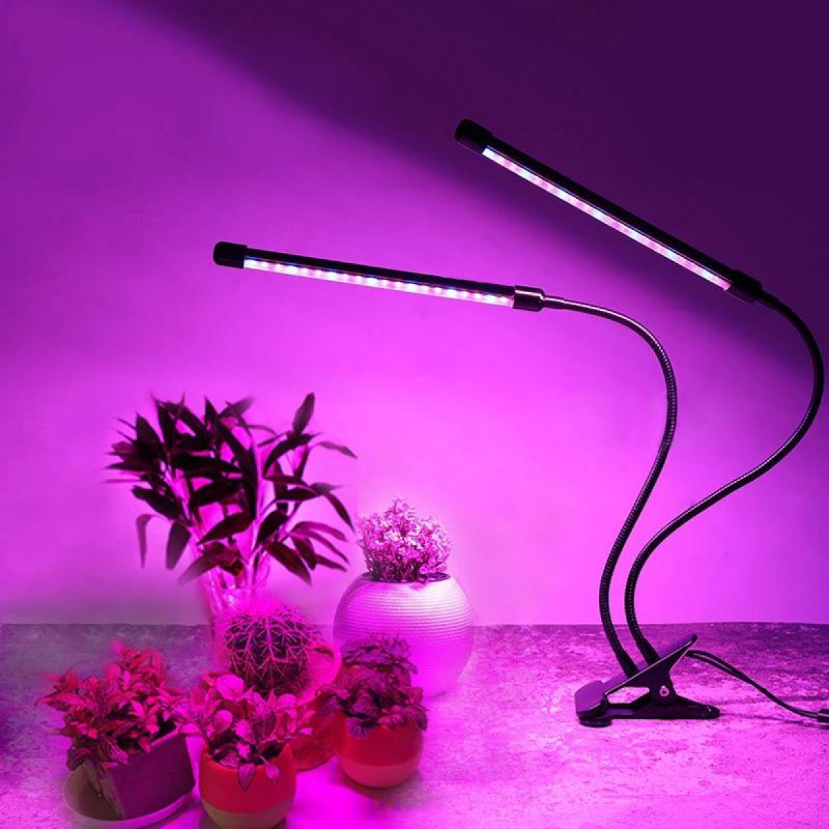INF LED-Lampe für 2 Pflanzen Armen / Pflanzenbeleuchtung LED-Lampe flexiblen Pflanzen für mit