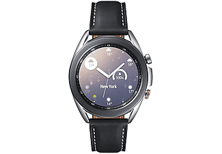 SAMSUNG Galaxy Watch 3 Smartwatch Smartwatch Echtleder Armband, silber