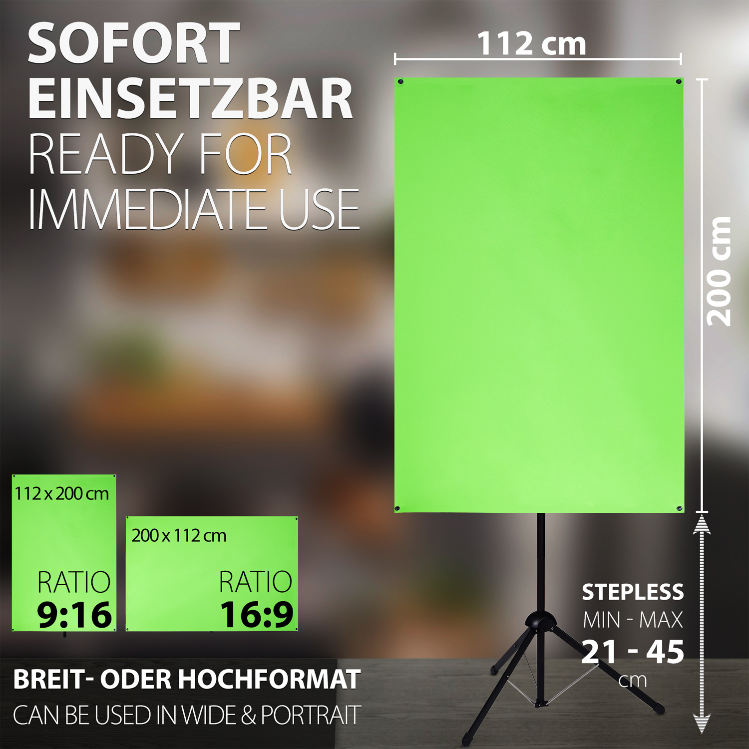 112 Ultralightweight Green-Screen 200 cm Expert 90\