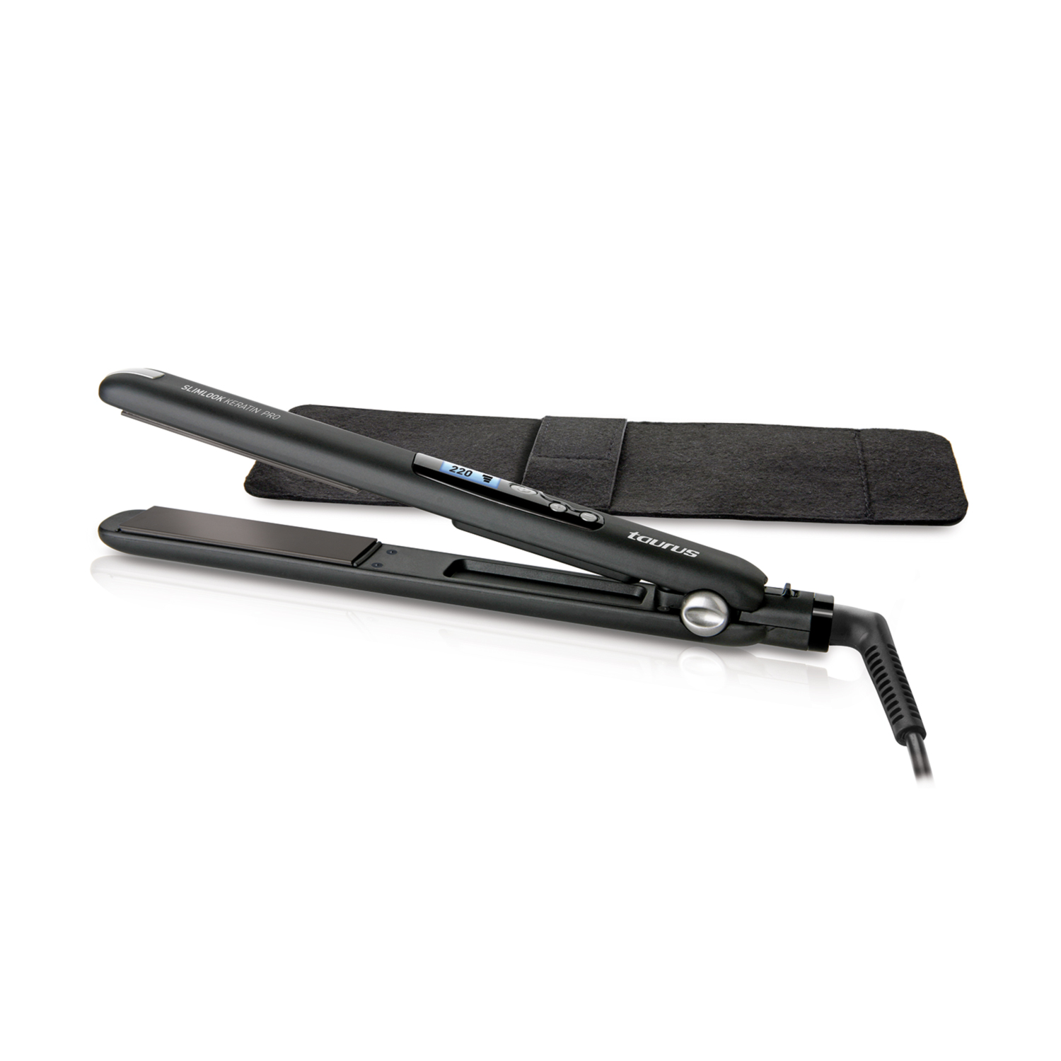 Plancha de pelo - Slimlook Keratine Pro TAURUS, 50 W, 220 °C, Negro