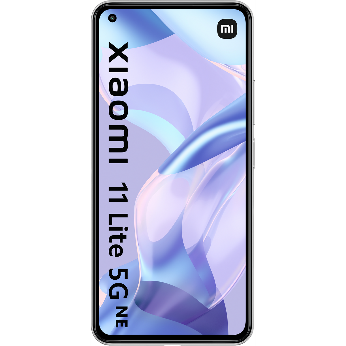 Smartfon w białym etui, z napisem 'Xiaomi 11 Lite 5G NE' na ekranie.