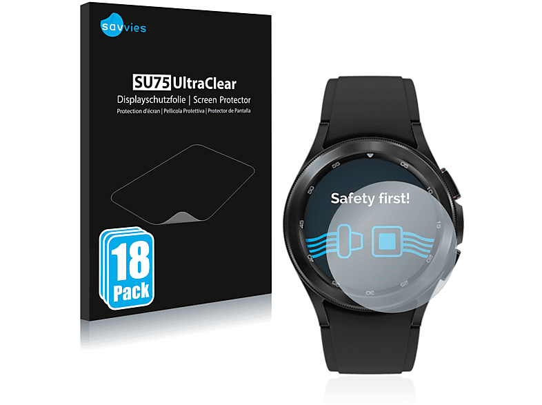 SAVVIES 18x klare Schutzfolie(für Samsung Galaxy Watch 4 Classic (42mm))