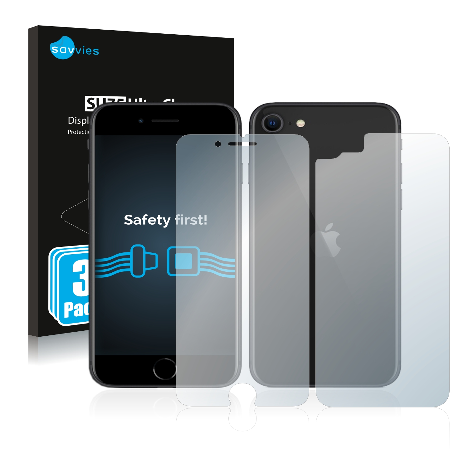 SAVVIES 6x klare Schutzfolie(für Apple iPhone SE 2020) 2