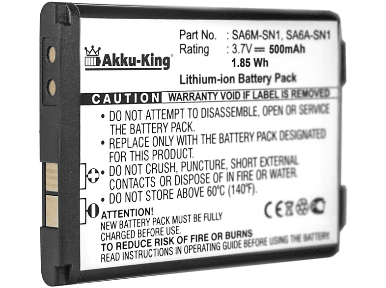 AKKU-KING Akku kompatibel 500mAh Sagem Li-Ion 3.7 SA8A-SN5 Handy-Akku, Volt, mit