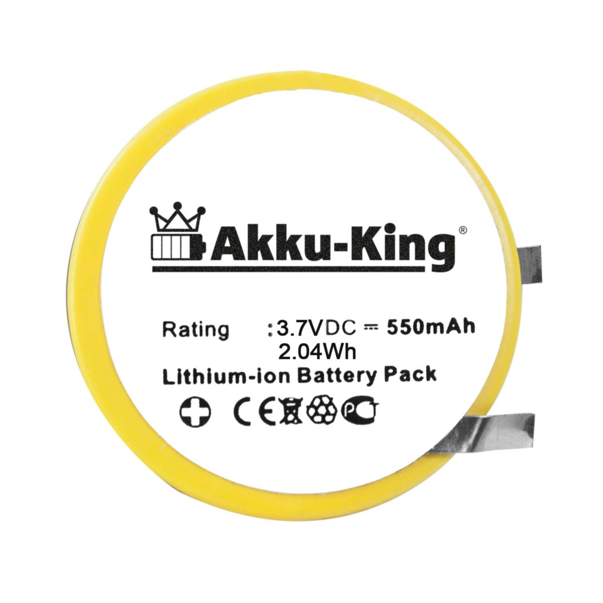 AKKU-KING VX680 Volt, 3.7 550mAh Verifone Li-Ion Akku kompatibel Geräte-Akku, mit