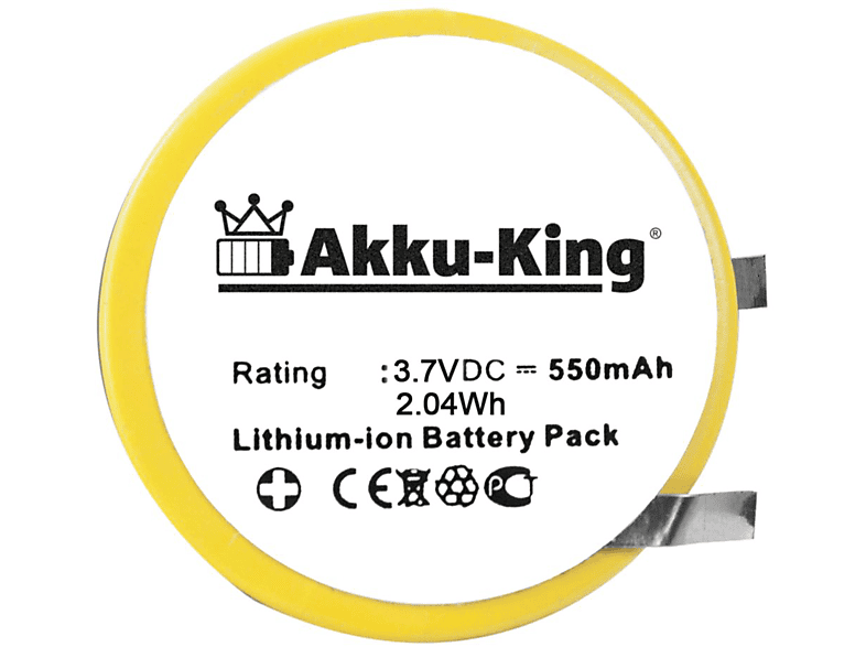 AKKU-KING VX680 Volt, 3.7 550mAh Verifone Li-Ion Akku kompatibel Geräte-Akku, mit