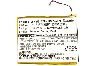 AKKU-KING Akku kompatibel mit Sony LIS1374HNPA Li-Polymer Geräte-Akku, 3.7 Volt, 650mAh