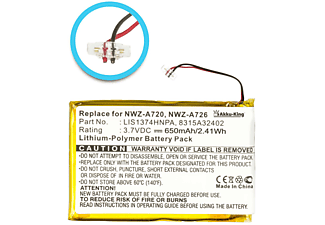 AKKU-KING Akku kompatibel mit Sony LIS1374HNPA Li-Polymer Geräte-Akku, 3.7 Volt, 650mAh