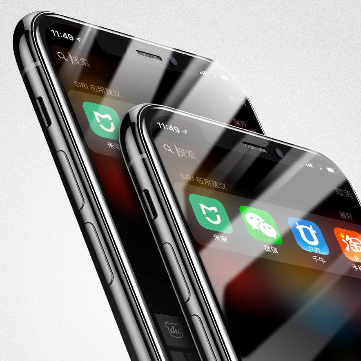 X schwarz iPhone INF X) Apple Curved Displayschutzglas Displayschutzfolie(für iPhone