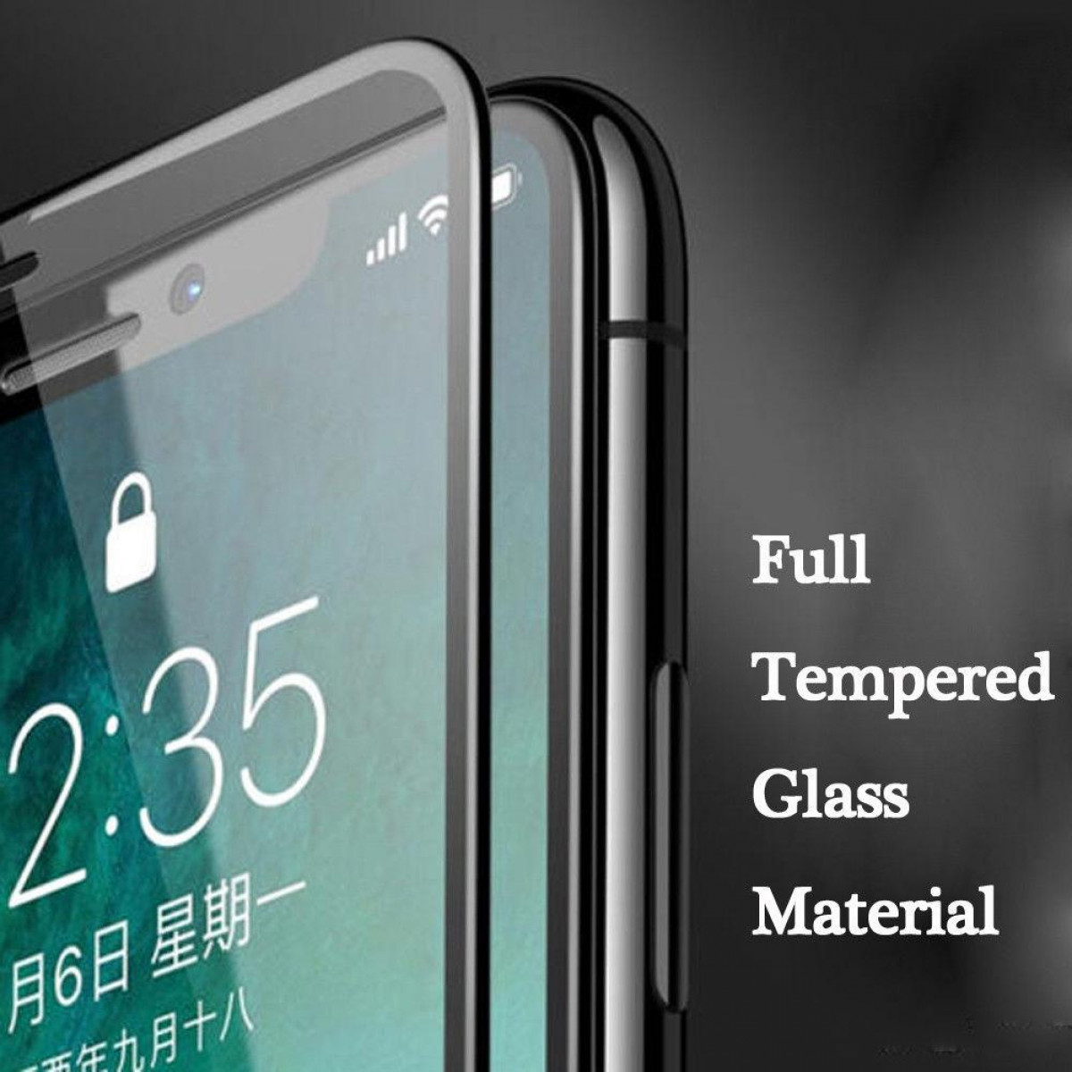 Curved Displayschutzglas Displayschutzfolie(für X) schwarz INF iPhone Apple X iPhone