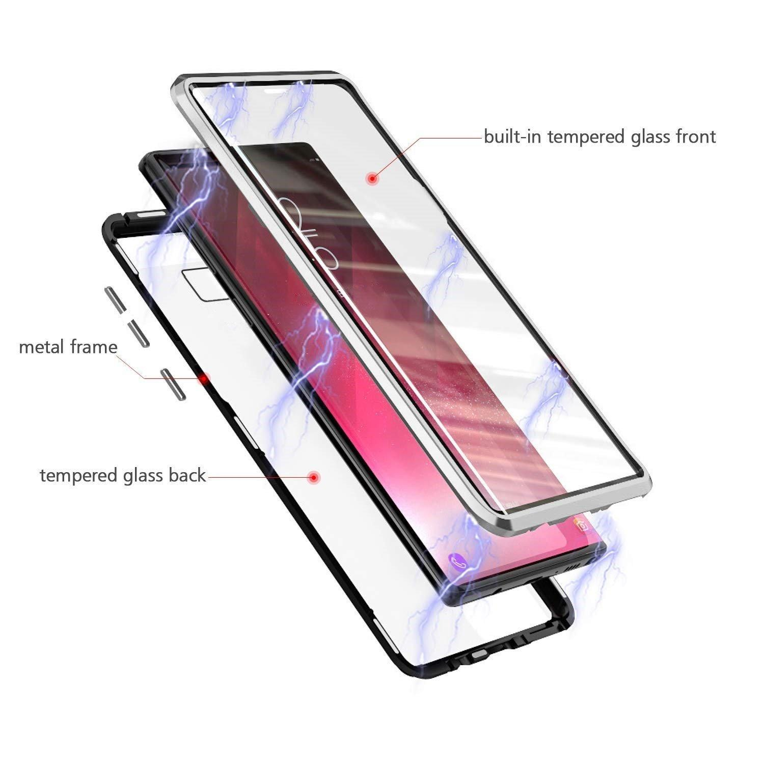 INF Samsung Galaxy Full Plus, Cover, S10 Glas, magnetisch Galaxy S10 Plus Handyhülle Samsung, silber