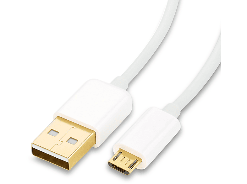 CSL microUSB auf USB-2.0-Kabel, 0,5 m, weiß USB Kabel