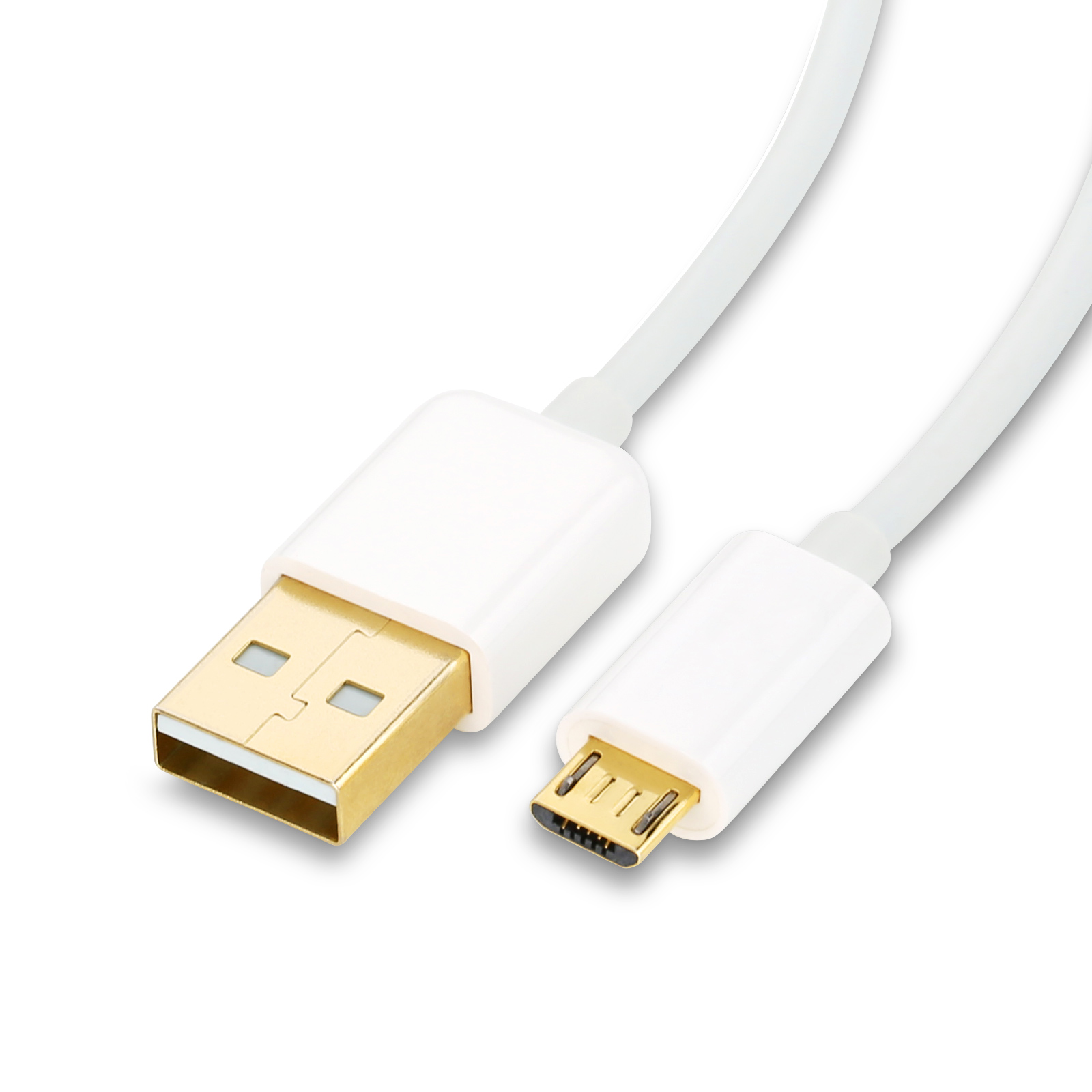 USB Kabel, 2.0 m, microUSB USB auf weiß CSL 2,0