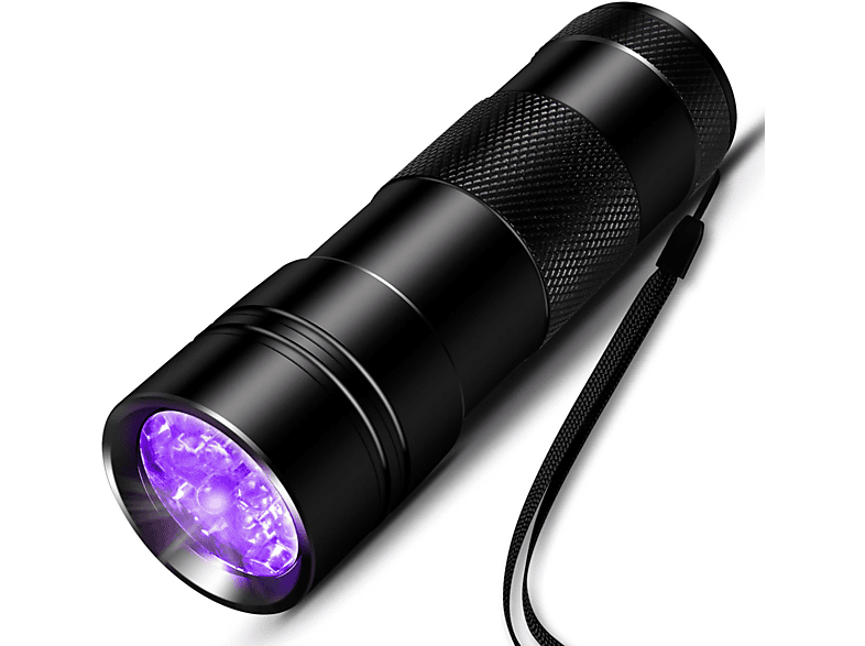 INF UVTaschenlampe mit 12 LEDPerlen Schwarz 395 nm LED Taschenlampe