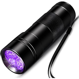 INF UV-Taschenlampe mit 12 LED-Perlen Schwarz 395 nm LED Taschenlampe