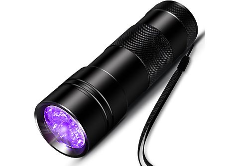 INF UV-Taschenlampe mit 12 LED-Perlen Schwarz 395 nm LED Taschenlampe