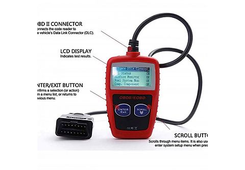 INF OBD2 Diagnosegerät Werkzeuge, OBDII-Autocodeleser Automatische Diagnos  Fehlercode Diagnosegerät, rot + schwarz