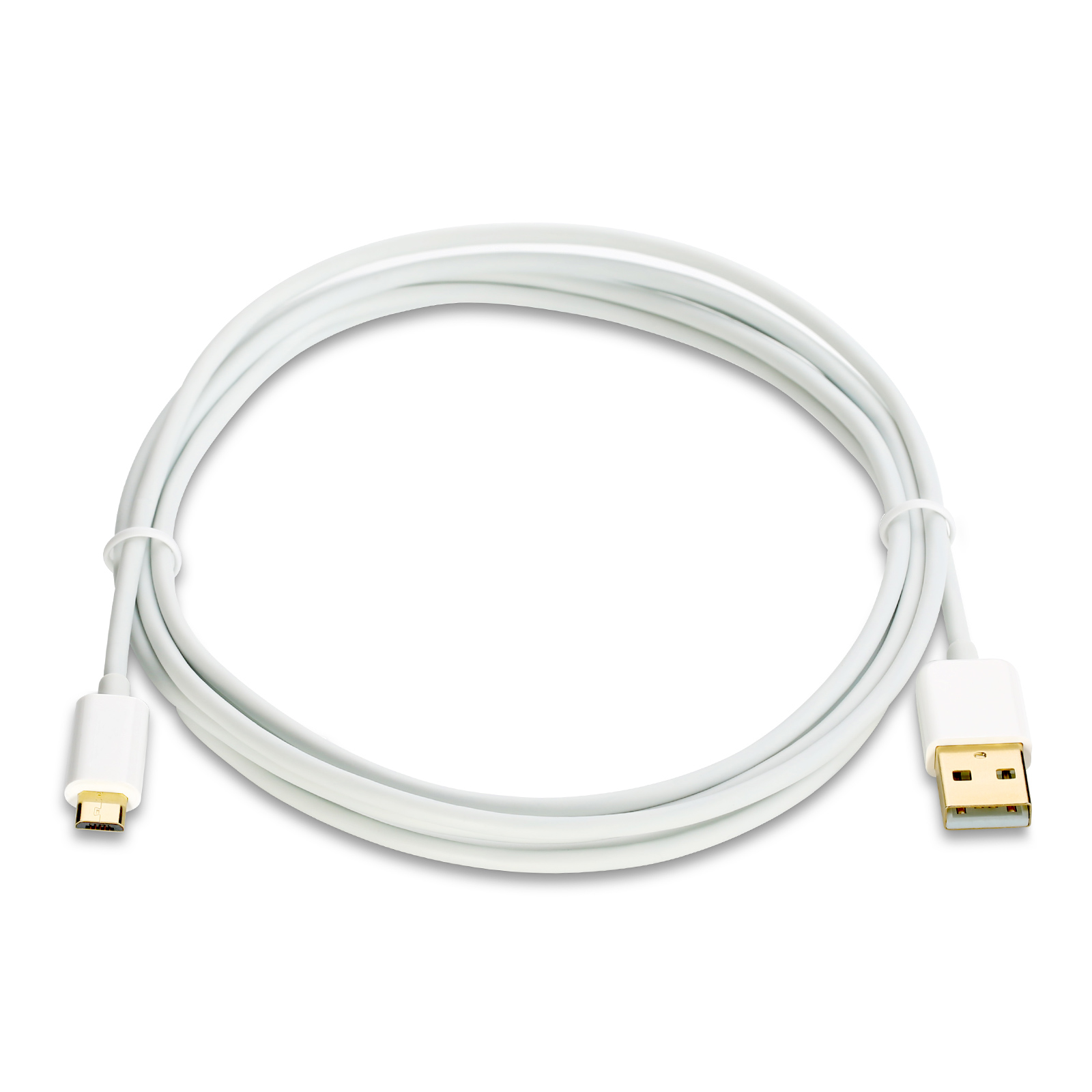 3,0 m, microUSB USB-2.0-Kabel, weiß CSL auf USB Kabel