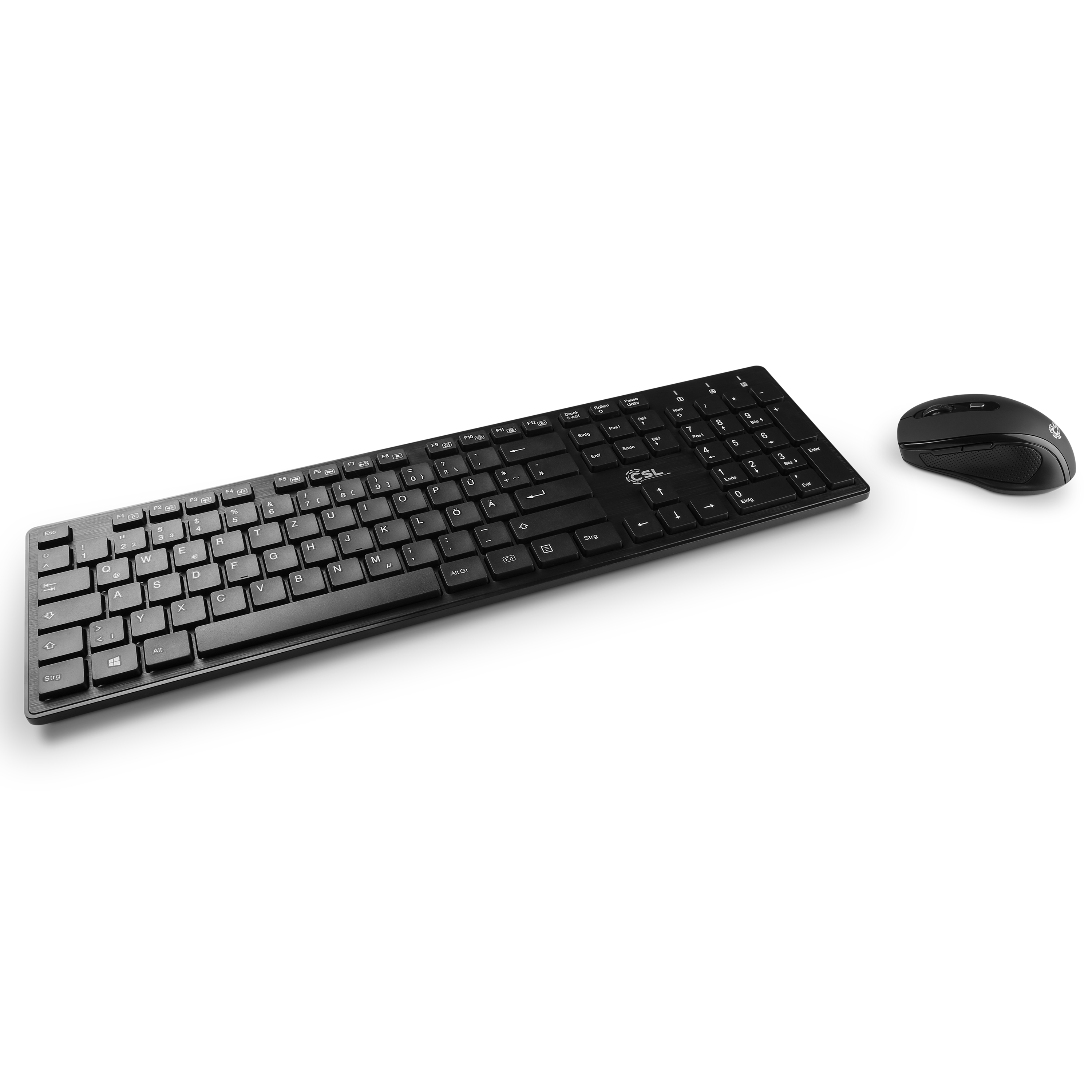 CSL ADVANCED wireless Desktop-Set, schwarz Tastatur-/Maus-Set
