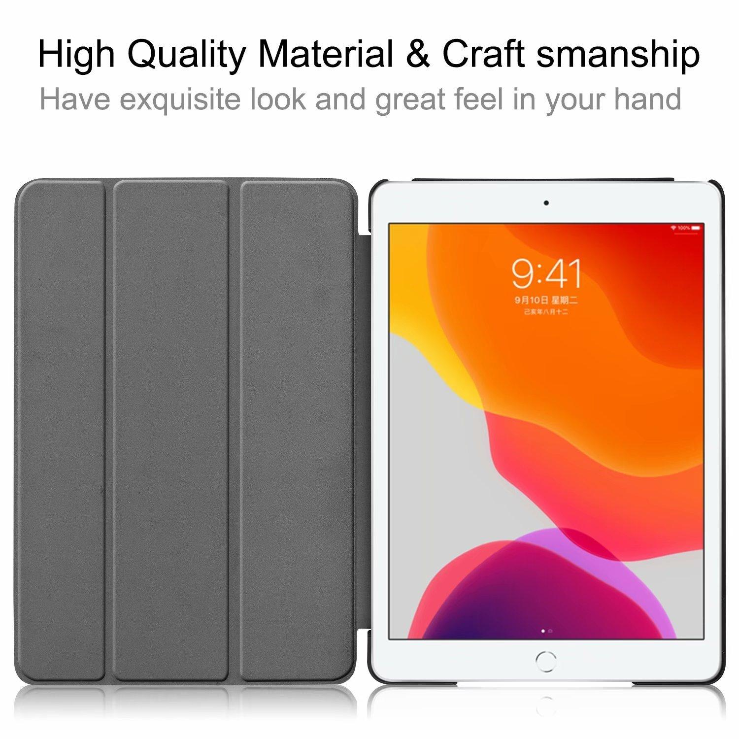 iPad weichem Flip Zoll Cover Case Mikrofaser-Futter, 10.2/10.5 schwarz Cover TPU-Leder iPad-Hülle Tabletthülle mit für INF Apple Smart