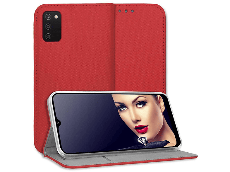 Smart Magnet MTB Samsung, Bookcover, Klapphülle, ENERGY Galaxy A03S, Rot MORE