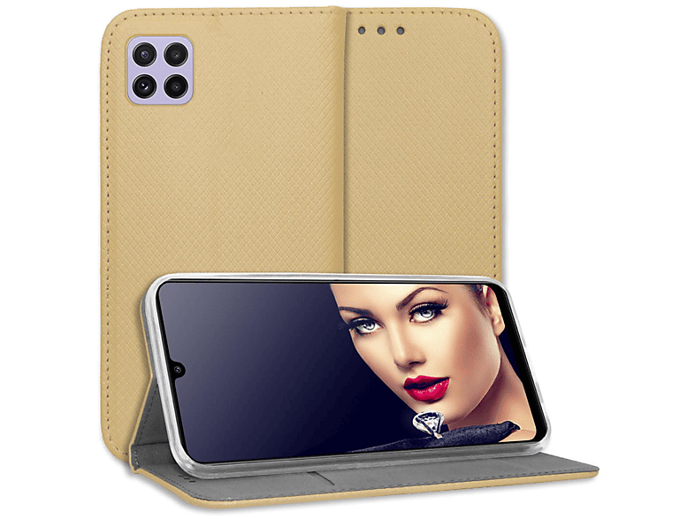 Bookcover, A22 Klapphülle, Gold Galaxy 5G, Magnet Samsung, Smart MORE MTB ENERGY