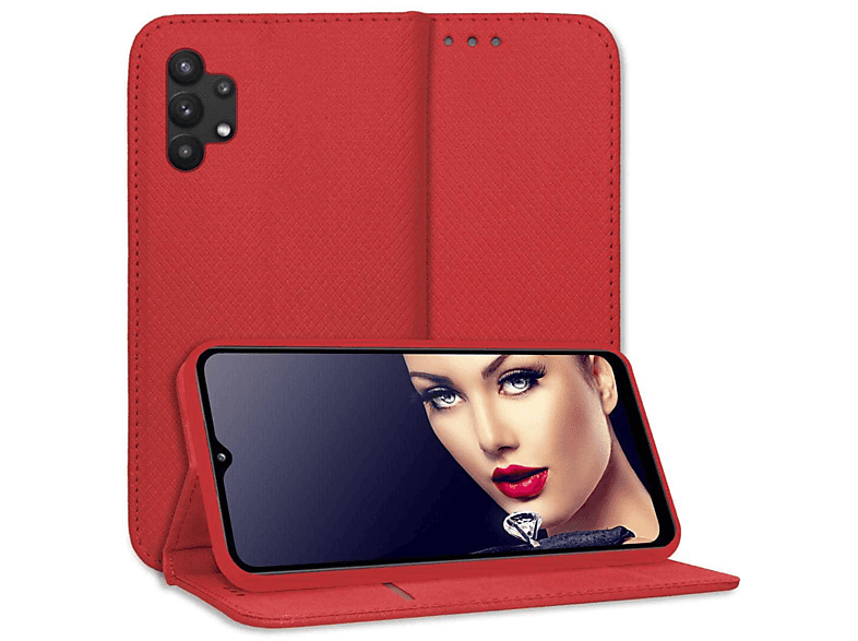 MTB MORE ENERGY Smart Magnet Klapphülle, Bookcover, Samsung, Galaxy A32 4G, Rot