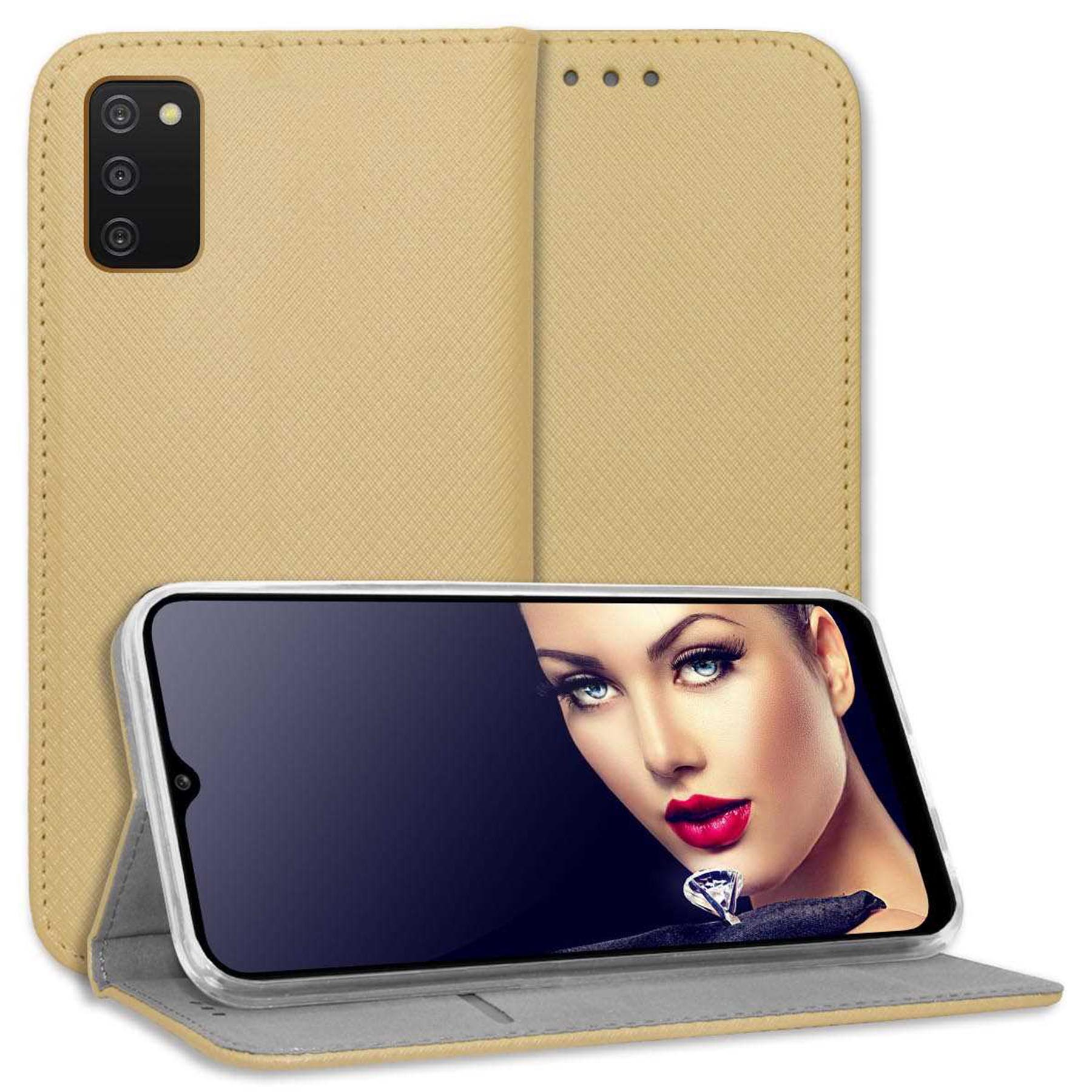 MTB MORE Galaxy Smart A03S, Gold ENERGY Samsung, Bookcover, Klapphülle, Magnet