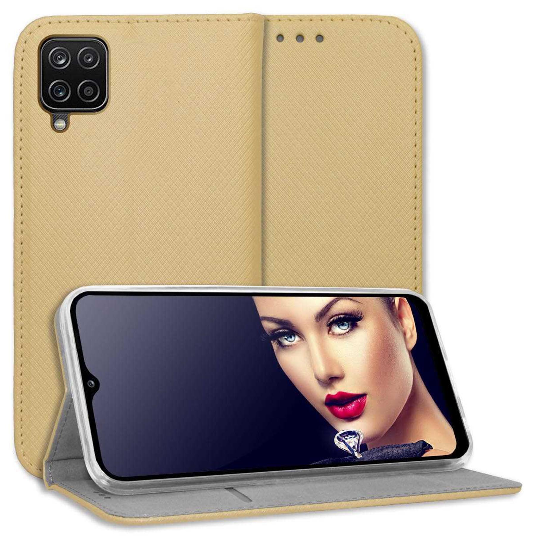 Magnet Galaxy A22 Samsung, Bookcover, Klapphülle, Smart ENERGY MORE MTB 4G, Gold