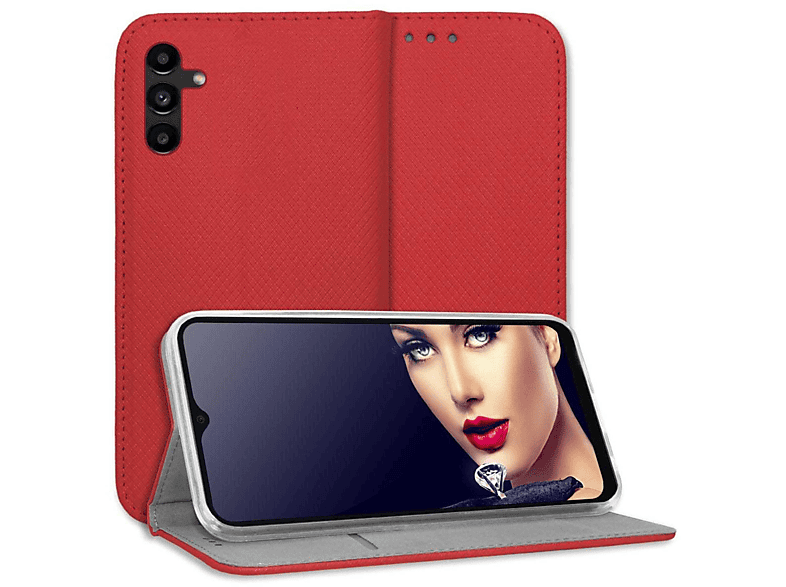 MTB MORE ENERGY Smart Magnet Klapphülle, Bookcover, Samsung, Galaxy A13 5G, Rot