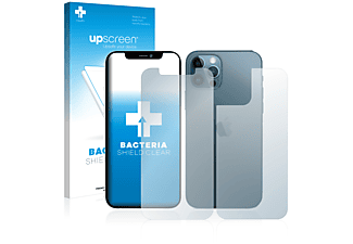UPSCREEN antibakteriell klare Schutzfolie(für Apple iPhone 12 Pro (Vorder + Rückseite))