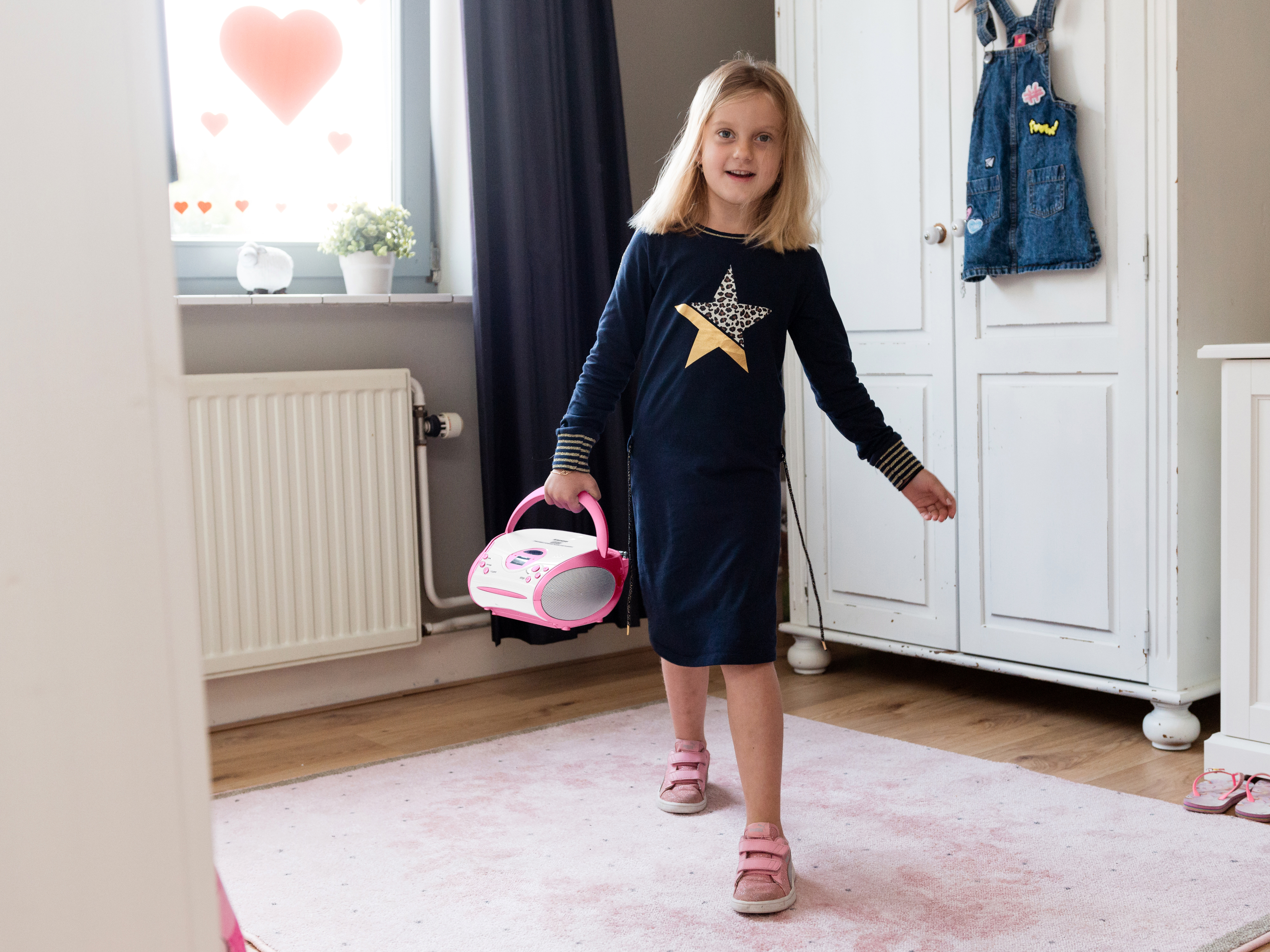 Radio LENCO SCD-24PK kids Różowy, Biały