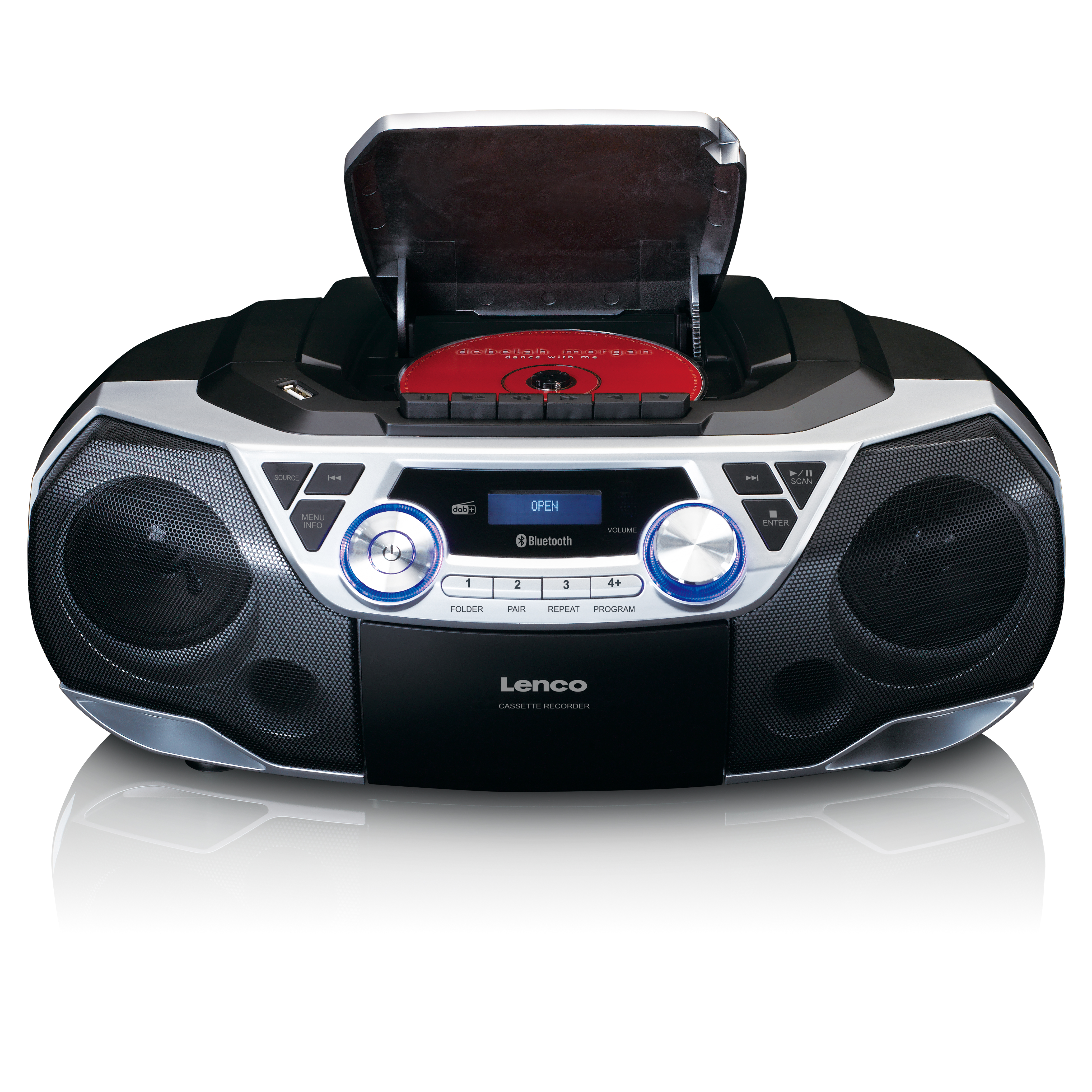 LENCO SCD-720SI Boombox lecteur CD, Noir, Argent