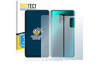 BROTECT 3x Airglass matte Schutzfolie(für Xiaomi Redmi Note 9 Pro Max  (Vorder + Rückseite))