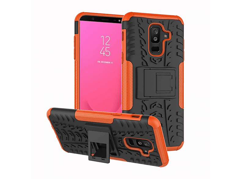J8 CASEONLINE Samsung, Galaxy 2i1, (2018), Orange Backcover,