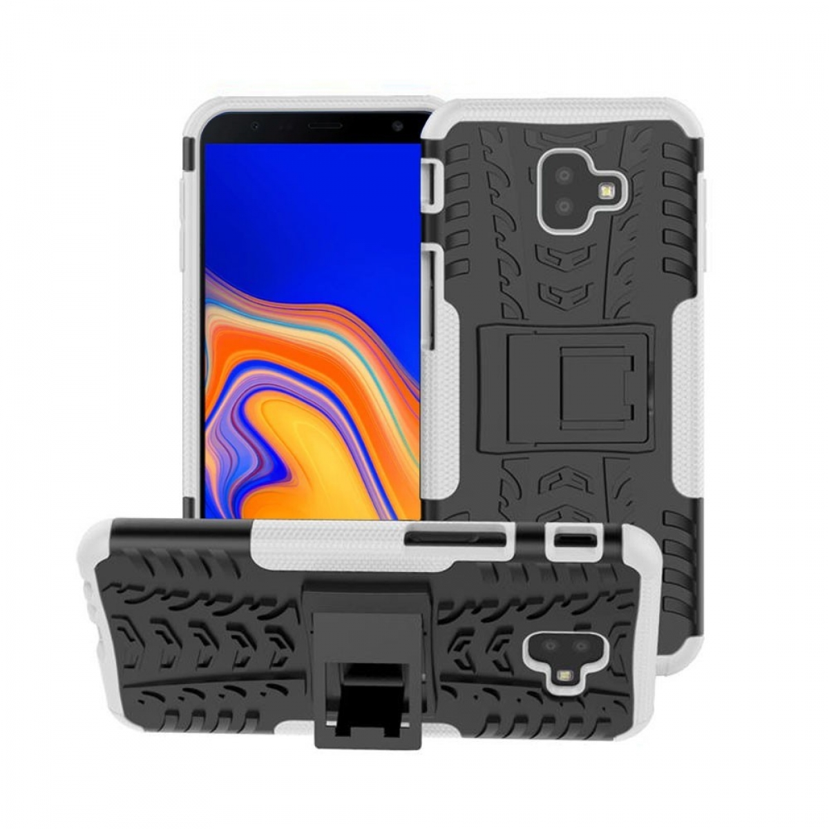 CASEONLINE 2i1, Backcover, Samsung, (2018), J6 Plus Weiß Galaxy