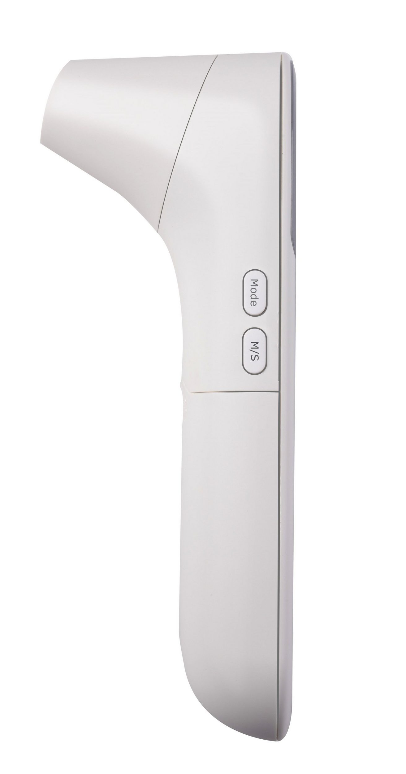 Ein weißes Infrarot-Thermometer mit Modus- und Messtasten.