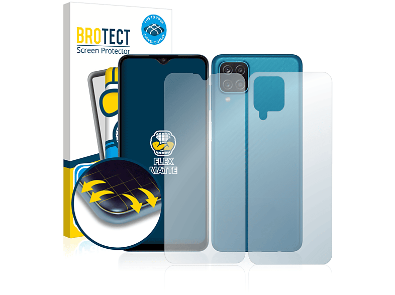 BROTECT 2x Flex matt Full-Cover 3D Curved Schutzfolie(für Samsung Galaxy A12)