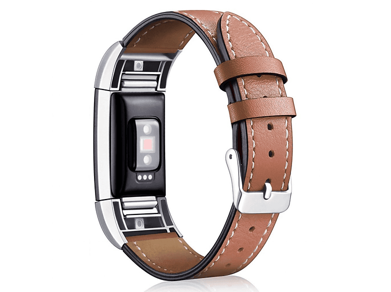 Fitbit Braun Charge 2, Armband Leder, Echtes Charge Ersatzband, Fitbit, 2 INF