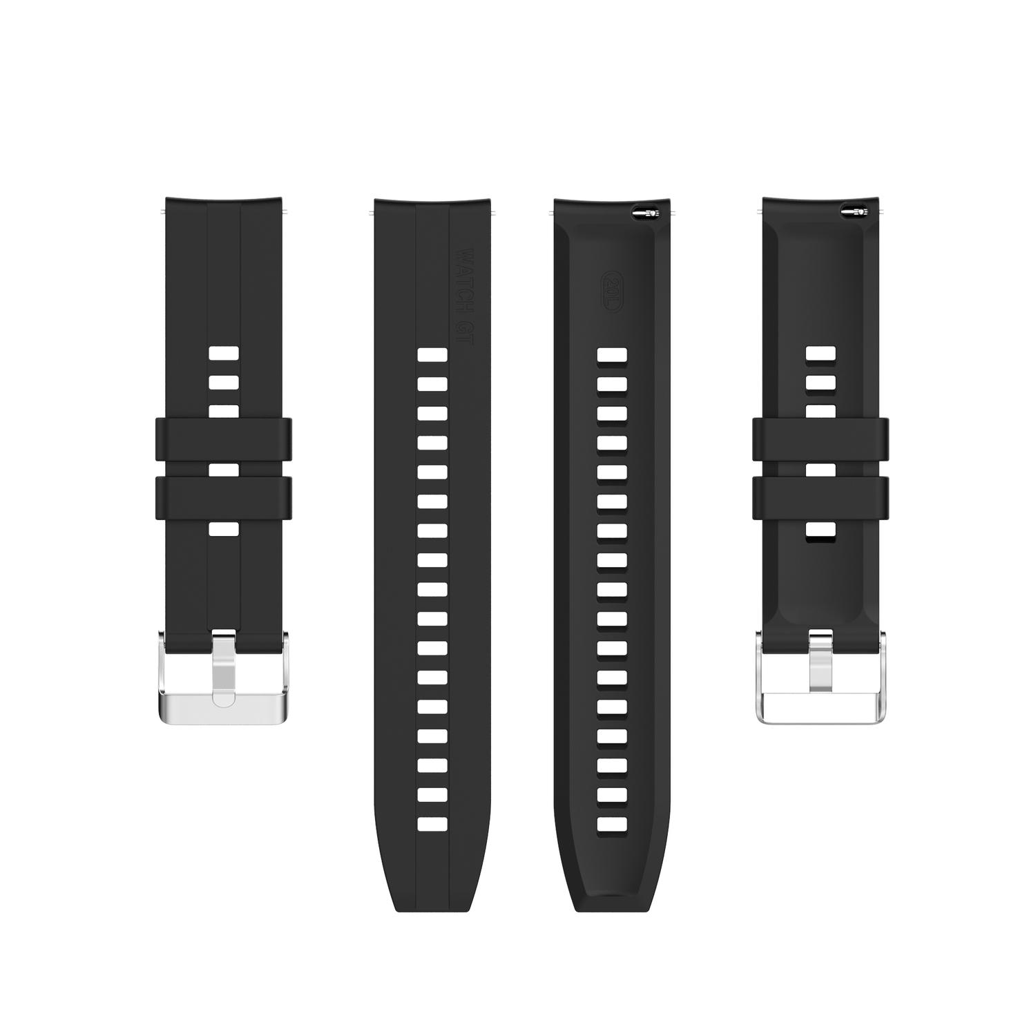 INF Xiaomi, Amazfit 20 Armband Ersatzarmband, Xiaomi Huami Huami Silikon, Amazfit 20 mm, Schwarz mm