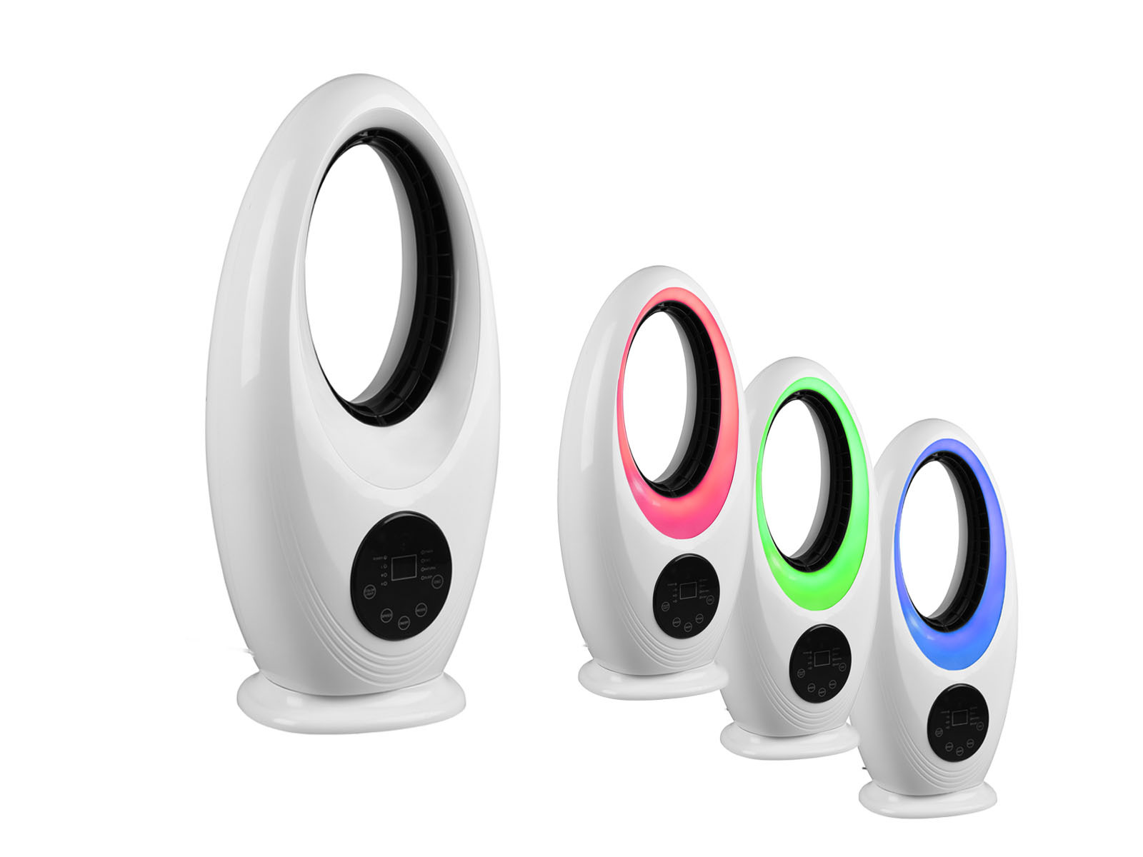 Fernbedienung Weiß Bodenventilator (60 Lüfter Farbwechsel RGB Design mit & LEUCHTEN Watt) REALITY