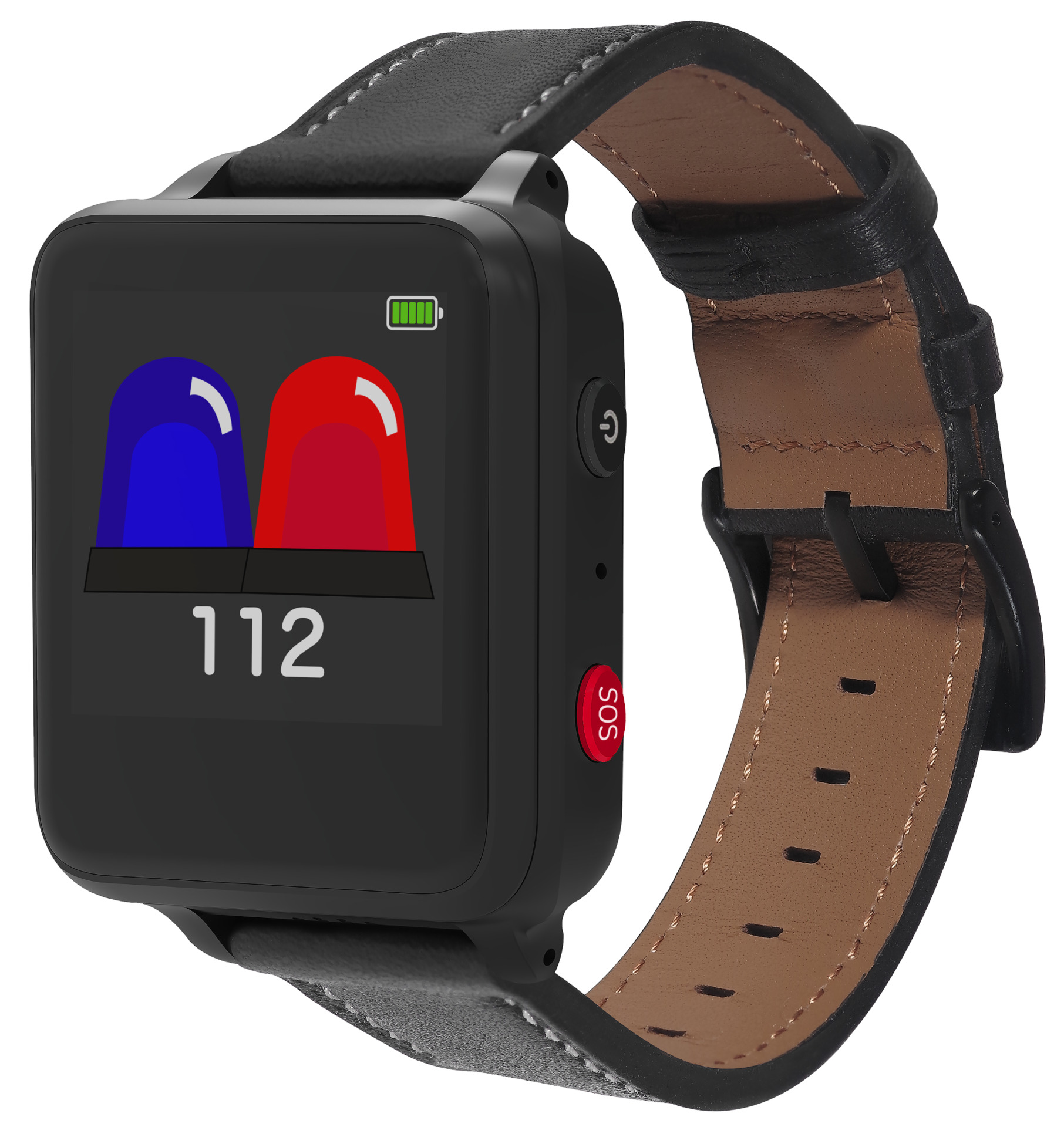 ANIO Care + schwarz Leder, Smartwatch
