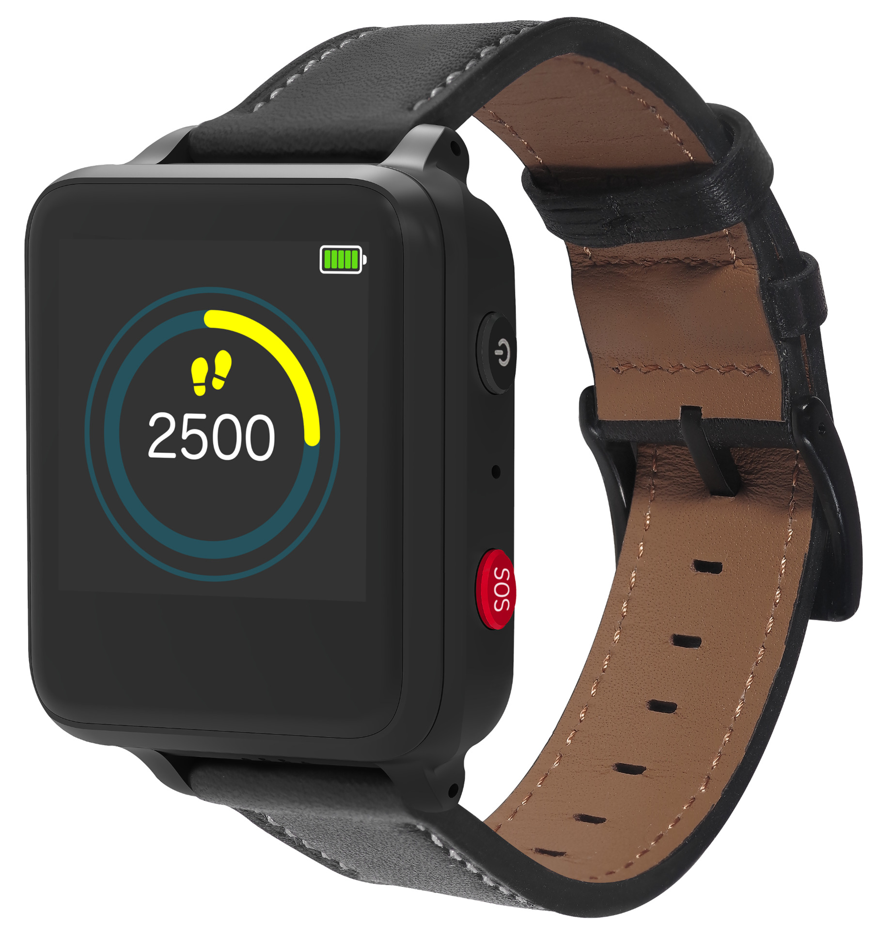 ANIO Care + schwarz Leder, Smartwatch
