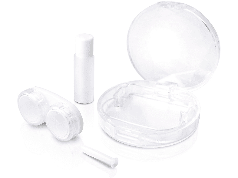 Kontaktlinsen Kontaktlinsen Linsensauger, harte JB Kit Travel für Travel Set Lösung-Behältnis mit WHITE und Case, 4in1 4-in-1 Behälter(L+R),